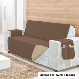 Protetor Sofá 3 Lugares Dupla Face Tabaco / Avelã Matelado