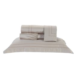 Roupa de Cama Solteiro 400 Fios Egípcio Cáqui 100% Algodão 3 Peças