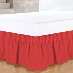 Saia para Cama Box Vermelha lisa Queen Size Tecido Microfibra 170 Fios