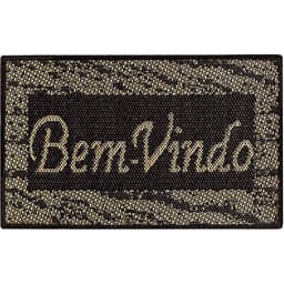 Tapete Sisal Bem Vindo 65cm x 40cm Antiderrapante Preto