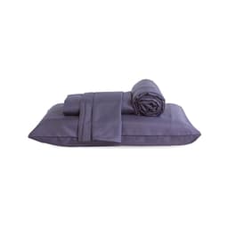 kit Lençol Liso Azul Marinho Casal 4 peças Micropercal 200 fios 2,20m x 2,50m