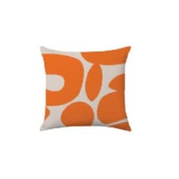 Almofada Quadrada Abstract Laranja e Bege 43x43 cm