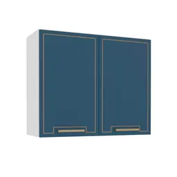 Armário Aéreo Amara 2 Portas Azul e Branco