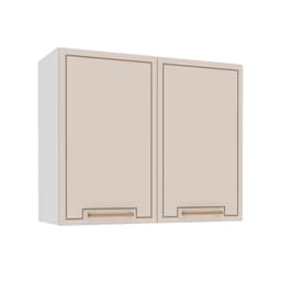 Armário Aéreo Amara 2 Portas Creme e Branco