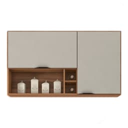 Armário Aéreo Firenze 2 Portas Amêndola e Nude 120 cm