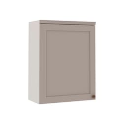 Armário Aéreo Iluminata 1 Porta Branco e Fendi 60 cm