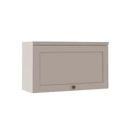 Armário Aéreo Iluminata 1 Porta Branco e Fendi 80 cm