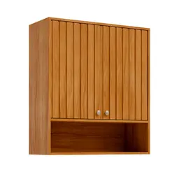 Armário Aéreo Ripado Domus 100% MDF 2 Portas Cinamomo 80 cm