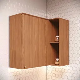 Armário Aéreo de Canto Requinte 1 Porta Nature