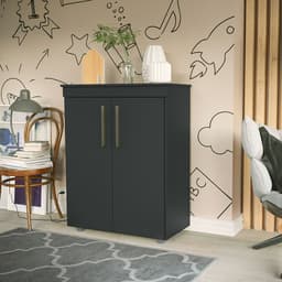 Armário Multiuso Advantage 2 PT Preto 97 cm