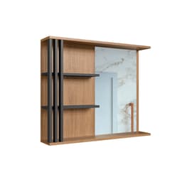 Armário de Banheiro Estela com Espelho Mel e Grafite