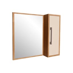 Armário de Banheiro com Espelho Alice 1 PT Mel e Arenas