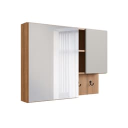 Armário de Banheiro com Espelho Berti 2 PT Mel e Arenas