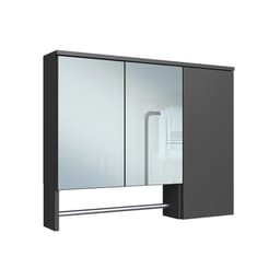 Armário de Banheiro com Espelho Cecília 3 PT Mel e Grafite