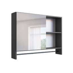 Armário de Banheiro com Espelho Orlie 1 PT Grafite