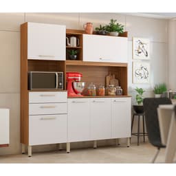 Armário de Cozinha Select 6 Portas 2 Gavetas Amendola e Branco