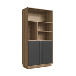 Armário de Escritório Office com Nichos 2 Portas Mel e Grafite