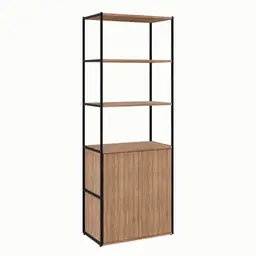 Armário de Escritório Shelf 2 PT Ameixa e Preto 173 cm