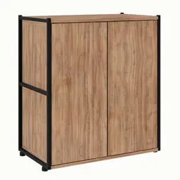 Armário de Escritório Shelf 2 PT Ameixa e Preto 71 cm