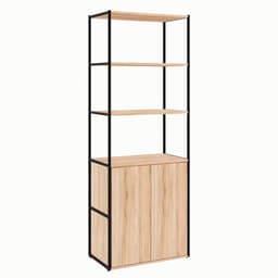 Armário de Escritório Shelf 2 PT Calvi e Preto 173 cm
