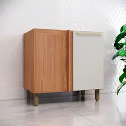 Balcão de Canto sem Tampo Requinte 1 Porta Nature