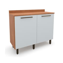 Balcão de Cozinha Evolution com Tampo 2 Portas Freijó e Off White