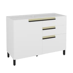 Balcão de Cozinha Manhattan 1 Porta 2 Gavetas Branco Ártico