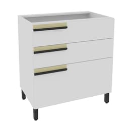 Balcão de Cozinha Manhattan 3 Gavetas Branco Ártico