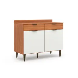 Balcão de Cozinha Vittória 2 Portas 2 Gavetas Freijó e Off White