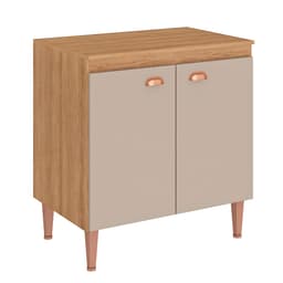 Balcão de Cozinha com Tampo Marti 2 Portas Mel e Fendi