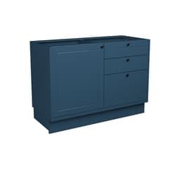 Balcão de Cozinha sem Tampo Évora 1 Porta 3 Gavetas Azul Orion