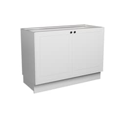 Balcão de Cozinha sem Tampo Évora 2 Portas Branco Ártico 120 cm