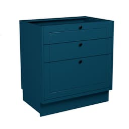Balcão de Cozinha sem Tampo Évora 3 Gavetas Azul Orion
