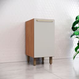 Balcão de Cozinha sem Tampo Requinte 1 Porta Nature e Areia