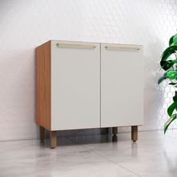 Balcão de Cozinha sem Tampo Requinte 2 Portas Nature e Areia