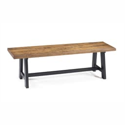 Banco de Jantar Industrial 3 Lugares Lesoto Marrom e Preto 153 cm