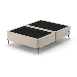 Base para Cama Box Casal com Entrada USB Night (45x138x188 cm) Suede Bege