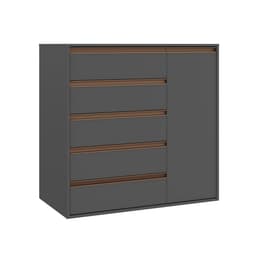 Cômoda Calha 1 Porta 5 Gavetas Titânio