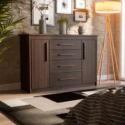 Cômoda Elegance 2 Portas 4 Gavetas Capuccino Wood