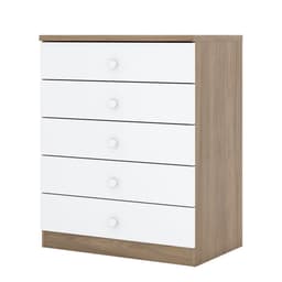 Cômoda Infantil Bala de Menta 5 GV Rústica e Branca