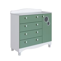 Cômoda Infantil Encanto 4 GV 1 PT Branca e Verde
