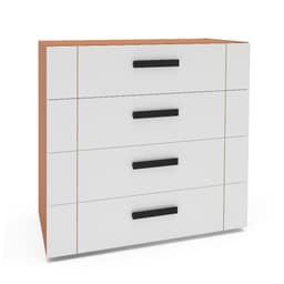 Cômoda Lisboa 4 Gavetas Branca e Freijó