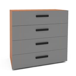 Cômoda Lisboa 4 Gavetas Cinza e Freijó