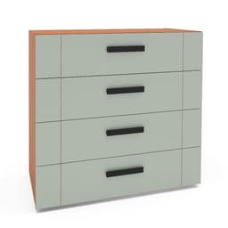 Cômoda Lisboa 4 Gavetas Verde e Freijó