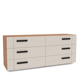 Cômoda Lisboa 6 Gavetas Freijó e Creme