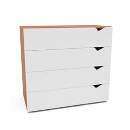 Cômoda Porto 4 Gavetas Branca e Freijó