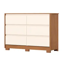 Cômoda Ravenna 6 Gavetas Nature e Off White