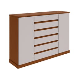 Cômoda Vedra 2 Portas 7 Gavetas Frassino e Off White