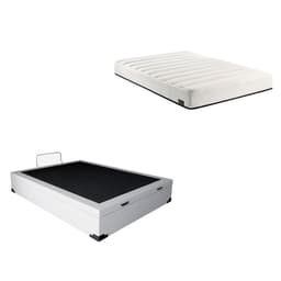 Cama Box Baú Martin Premium com Colchão Casal Keva Molas Ensacadas Wide (24x138x188) Branco