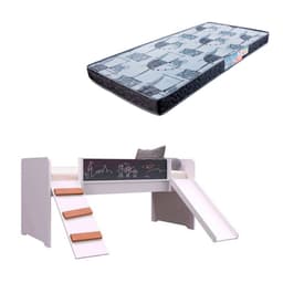 Cama Infantil Épic com Escorregador Branca com Colchão Astra D20 Preto e Cinza